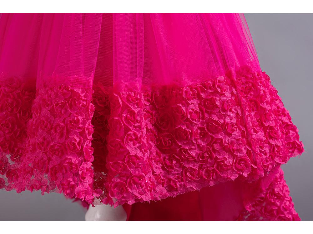 Flickors prinsessklänning med släp för högtider, fester och föreställningar