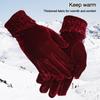 Driving Gloves Autumn Winter Velvet Women Gloves Thick Plush Full Finger Mittens Furry Warm Mitts