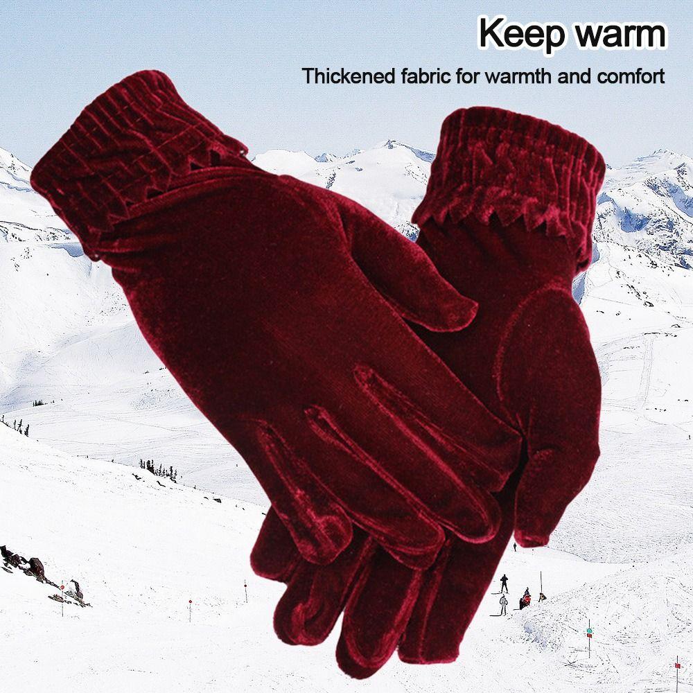 Driving Gloves Autumn Winter Velvet Women Gloves Thick Plush Full Finger Mittens Furry Warm Mitts