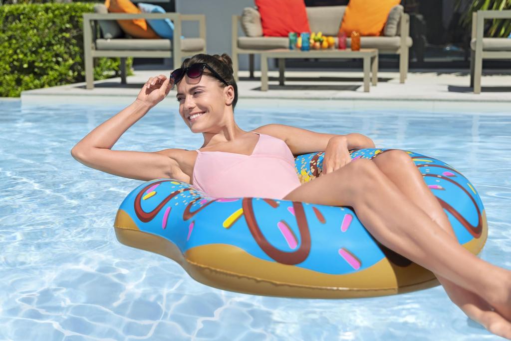 Bestway 1.07m Diameter Donut-Shaped Inflatable Ring for Adults 36118 (Blue)