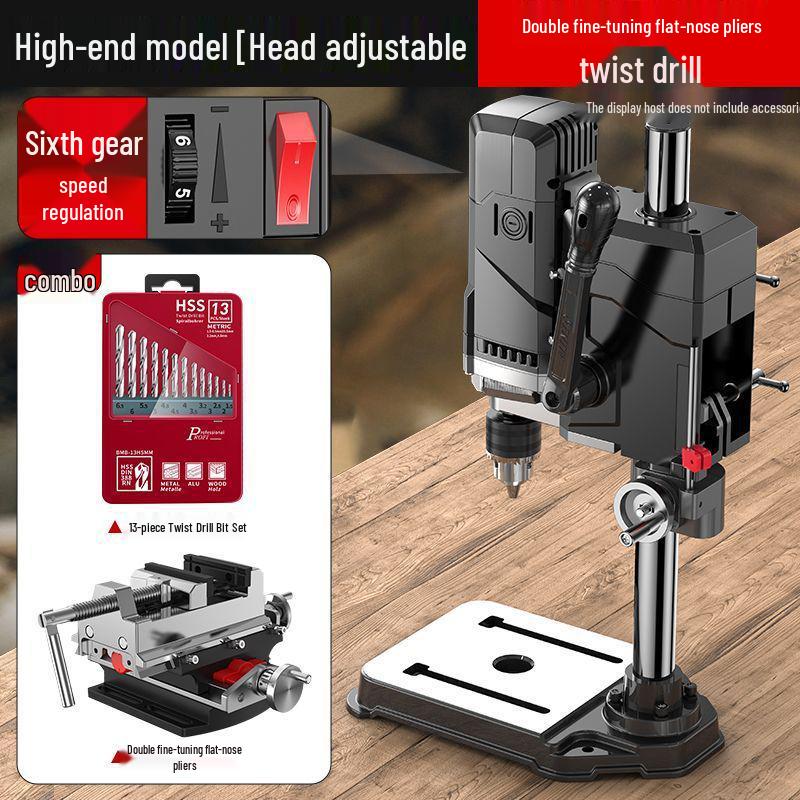 High-Precision 220V Bench Drill: Industrial Grade, Multi-Functional, High Power Milling & Drilling Machine for Households.