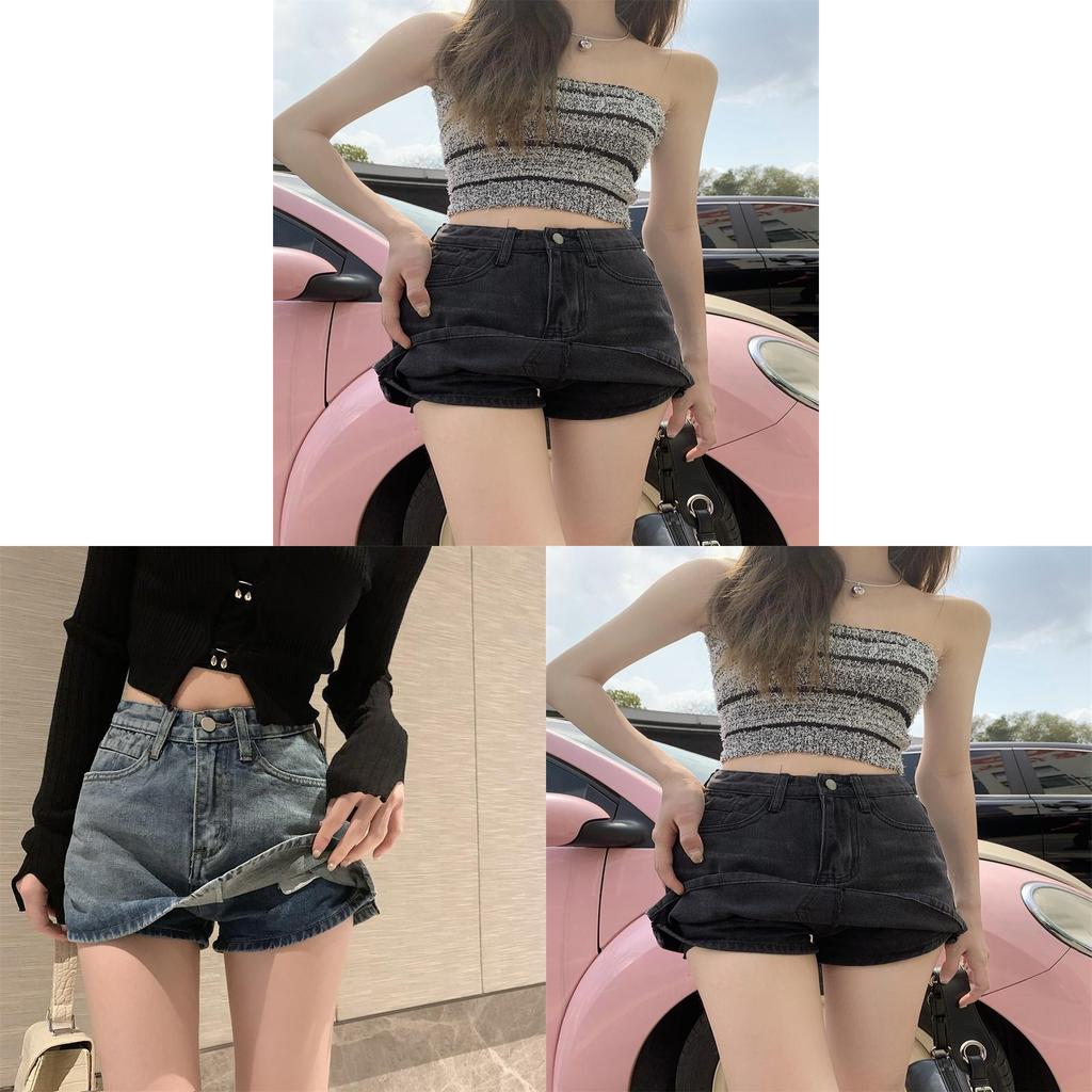 Vintage Style Cotton A Line Mini Skirt With Pockets For Summer Casual Wear