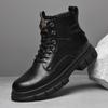Winter Genuine Leather Mens Ankle Boots Outdoor Casual Shoes Lightweight Designer Men Warm Motorcycle Boots Handmade Male Boots