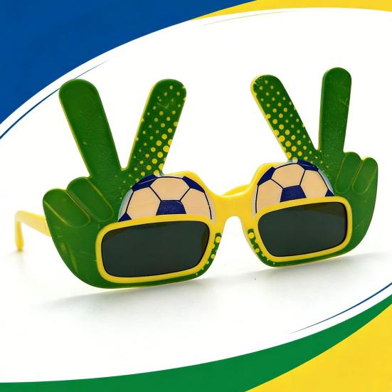 Football Theme Sunglasses, Lightweight Football Events Glasses, Funny Peace Gesture Stadium Sunglasses for Men Women Football Fans Game Day Photos