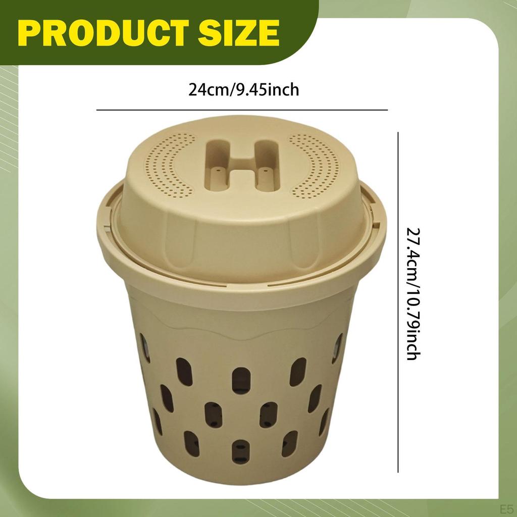 Compost Bin 12L Easy to Clean Composting Container for Garden Beds Farmhouse Green