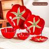 Tomato Ceramic Tableware: Tomato-Shaped Dinner Plates, Heart-Shaped Dessert Bowls, Festive Fruit Plate, Red Storage Jar.