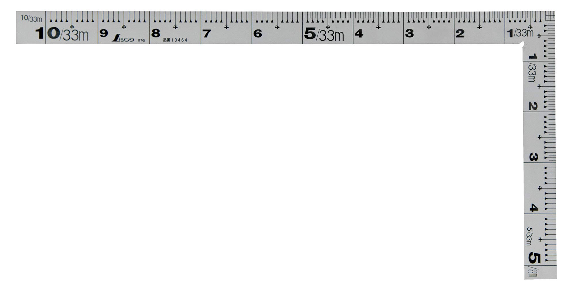 

Shinwa Sokutei Thick Wide Curved 1 Shaku with Scale Markings Equivalent to Both 10464 Ruler, Silver, (1 shaku) Sides, сірий колір