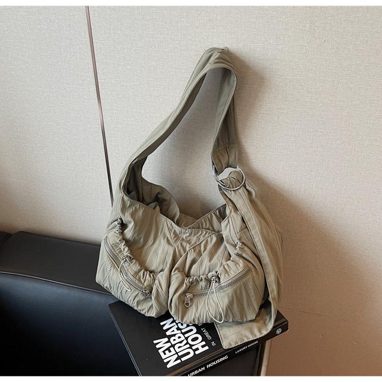 IELGY Ladies Tote Bag Canvas Large Capacity Summer Casual Simple All-Match One-Shoulder Messenger Bag