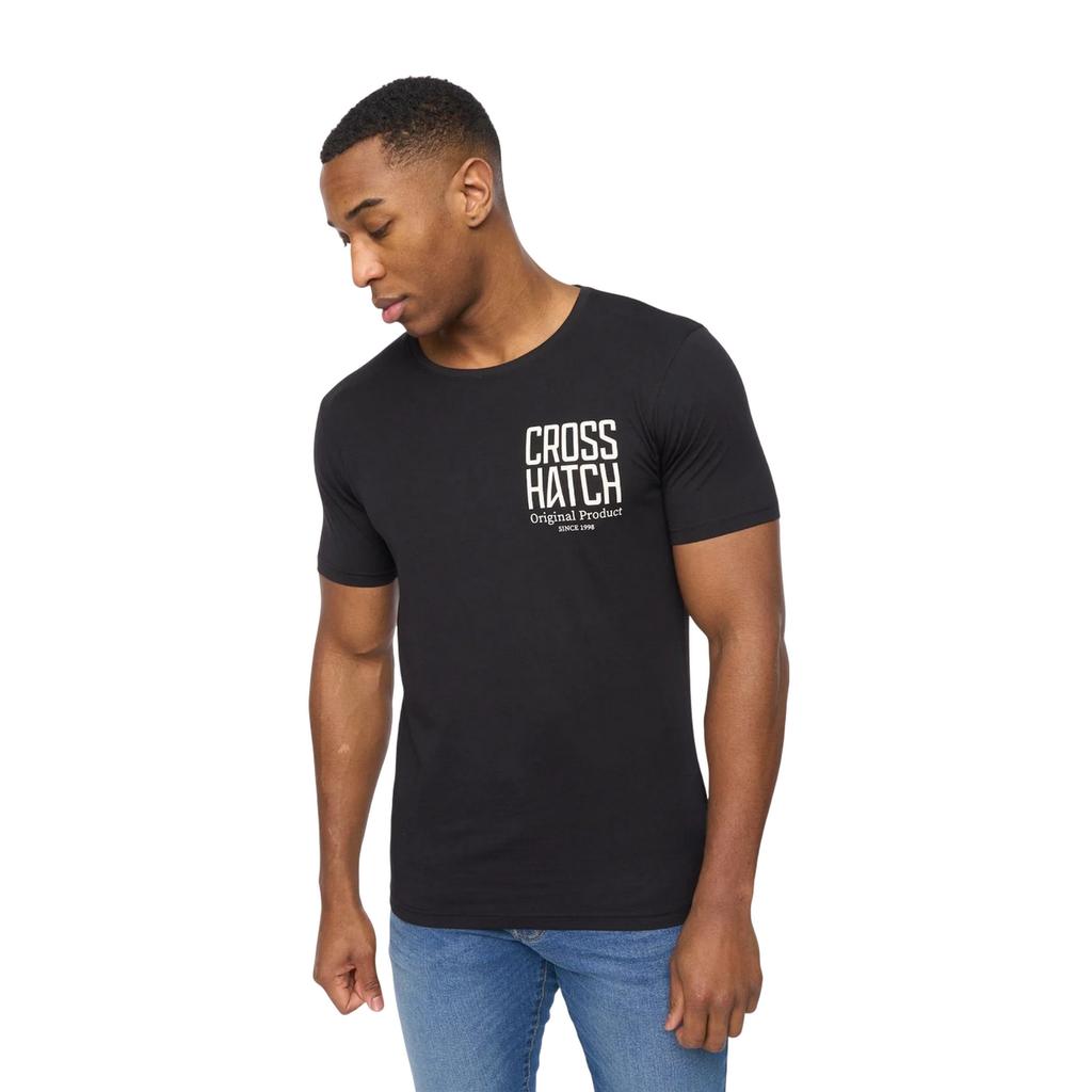Crosshatch Mens Logotime T-Shirt (Pack of 5)