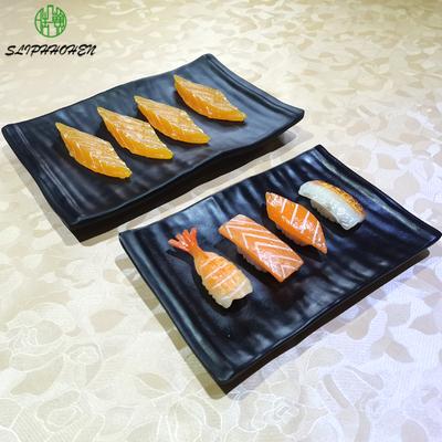 Black Frost 8" And 10" Rectangle Sashimi & Sushi Dish Japanese Restaurant Dinnerware Dinner Plate A5 Melamine Tableware