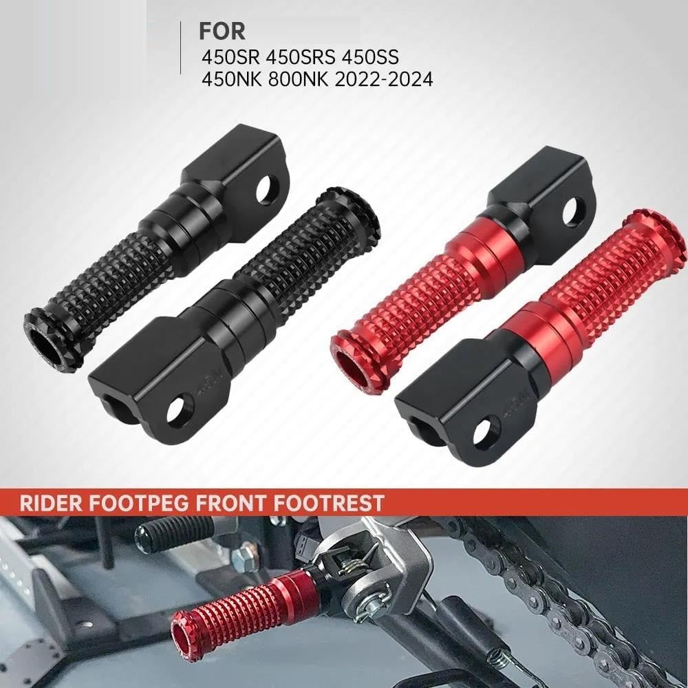 For CFMOTO 450SR 450SS 450NK 450SRS 800NK 450SRS 450/800 SS/SR/SRS/NK 2022-2024 Motorcycle Front Footpegs Footrests CNC Aluminium Alloy Foot Pedals