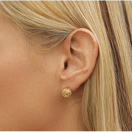 Gold-Plated Love Knot Earrings, 10 mm
