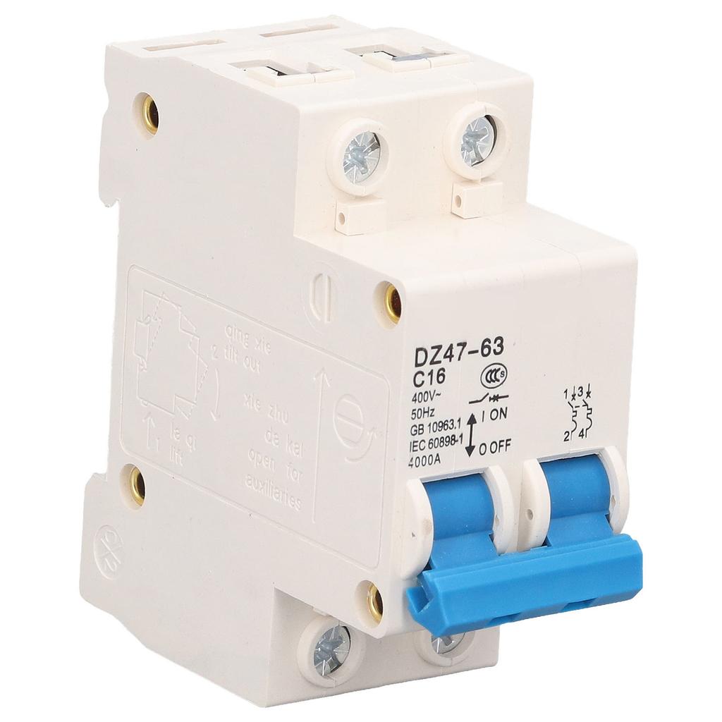 2P Miniature Circuit Breaker Multiple Protection Functions High Safety 16A 220V Circuit Leakage Breaker for Electricity