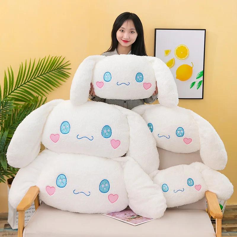 70/90/110/130cm Aoger Cinnamoroll Plüschtier Spielzeug Niedlich und Charmant Cartoon Auto Kopfstützkissen Stofftier Rückenpolster Kinder Geburtsdatum 65-70CM white