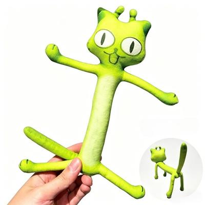 Peluche Memes Gatto Alieno Giocattoli Divertenti Gatto Alieno con Anima Metallica Pieghevoli Modellabili Giocattolo Compagno Regalo di Festa Decorazione Ornamento per amici