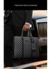 Men's Korean-Style Plaid Business Handbag: Trendy Large-Capacity Shoulder Bag & Briefcase