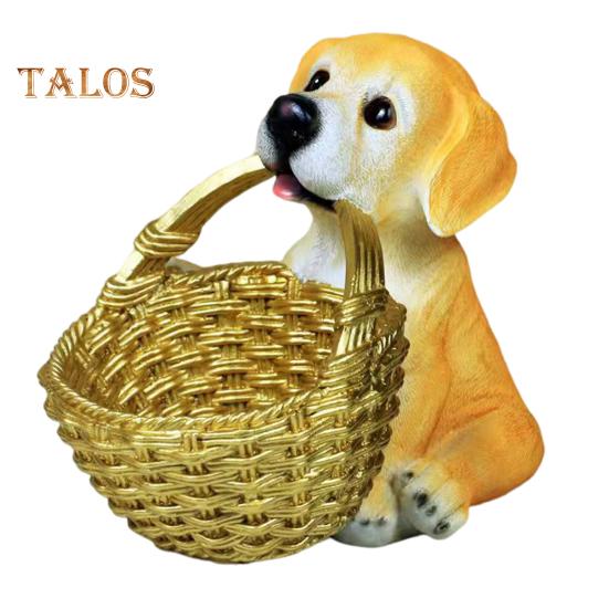 

Лоток для ключей в виде щенка, мини-корзина для хранения из смолы, миска для хранения украшений для собак, держатель ключей для прихожей, стола, домашнего офиса, декора жёлтый