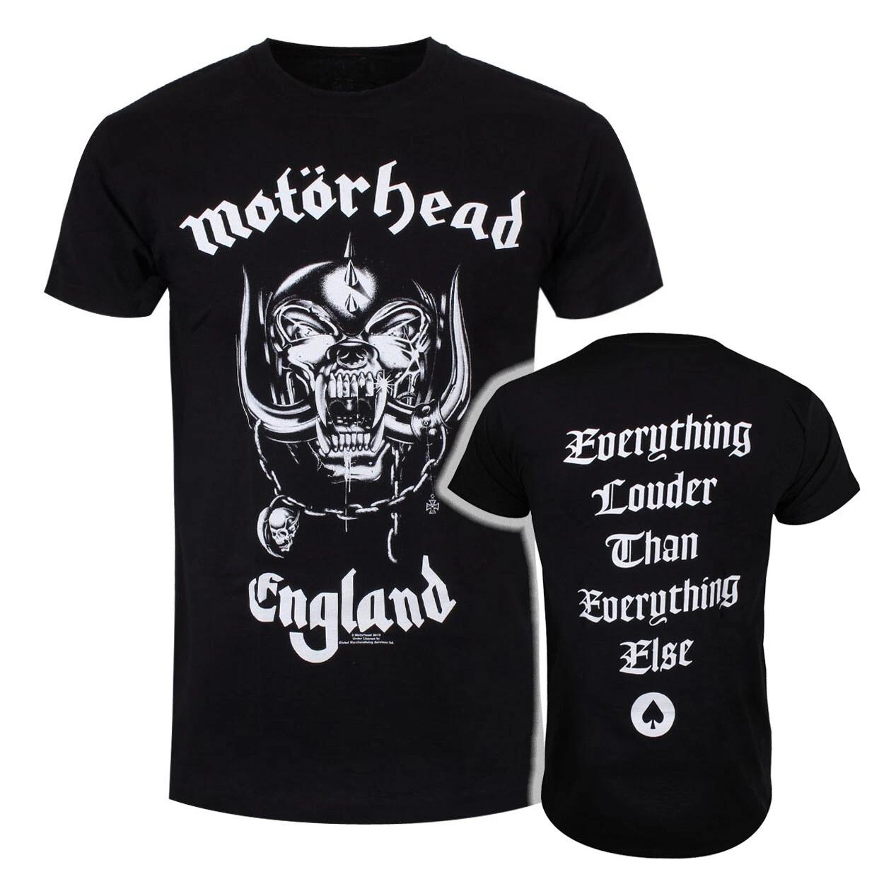 

Summer American Motorhead Tshirt England Everything Louder Rock Band Official Black New Mens Tshirt 4XL