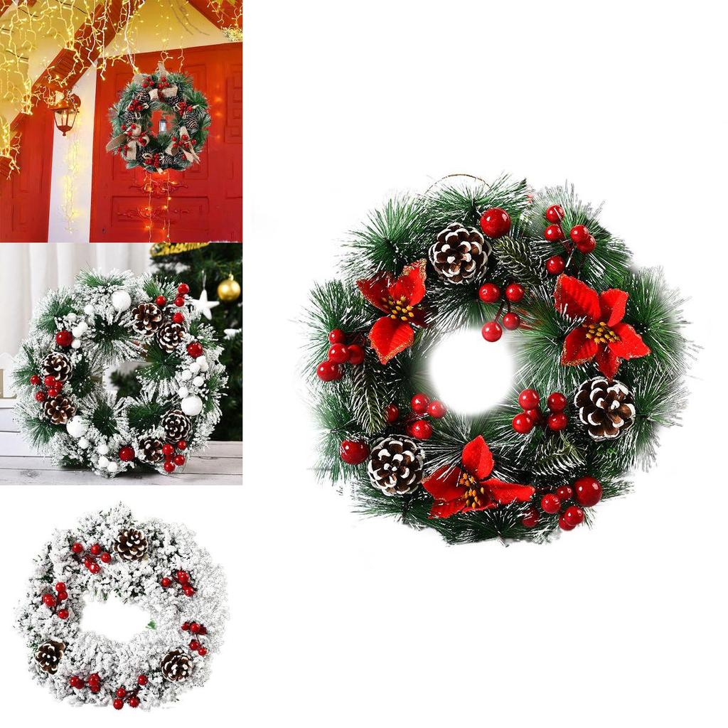 Beautifully Crafted Christmas Wreath Featuring Pine Cones And Elegant White Accents For Your Home