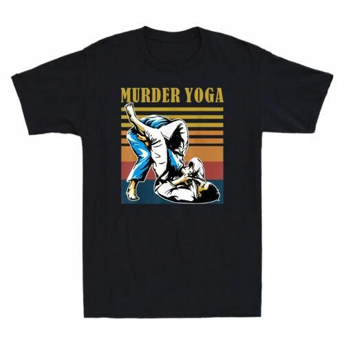 Funny Vintage Jui Jitsu Brazilian Wrestling Gift T-Shirt Murder Yoga Cotton Tee 3XL