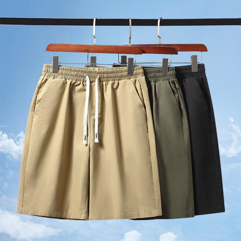 Solid Color Pure Cotton Edging Shorts Men's Summer Trendy Loose Basketball Pants Versatile Casual Korean Style Five-point Pants