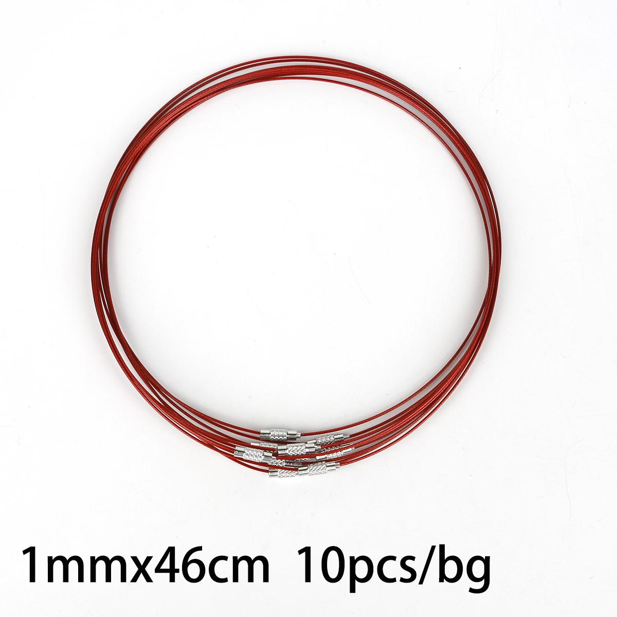 

Смешанные цвета, 10 шт./лот, 46 см, ожерелье из нержавеющей стали, проволочный шнур для DIY, ювелирные изделия, шероховатость 1 мм, женское колье-колье красный