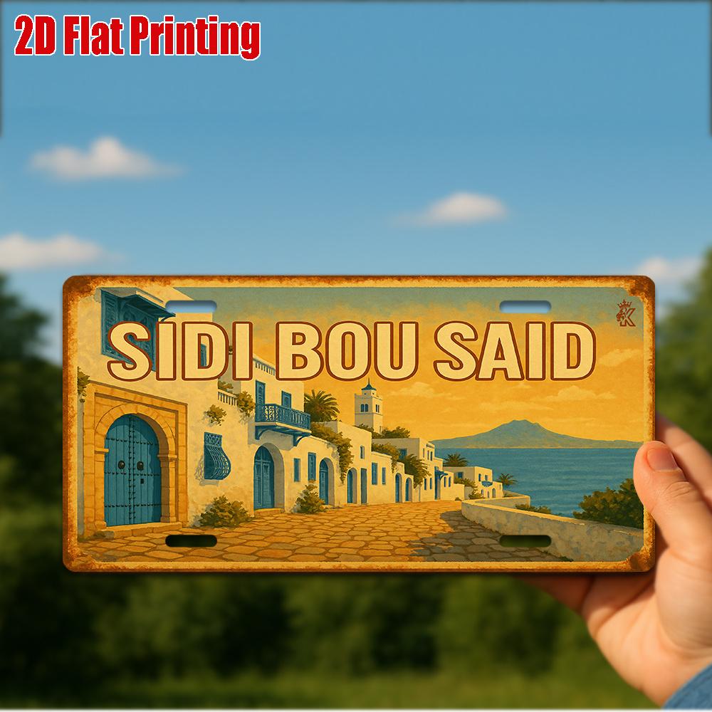 

D Flatpc Vintage Metal Sign Only for decoration Outdoor Wall Art (cm cm) SIDI BOU SAID Aluminum Sign Home 15x30cm(5.9x7.8inch)