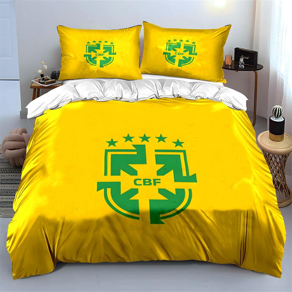 Yellow Bedding, Green Emblem. Bedding Sets Duvet Cover Sets Duvet Covers Pillowcases(1 * Duvet Cover 2 * Pillowcases, Without Duvet Insert)