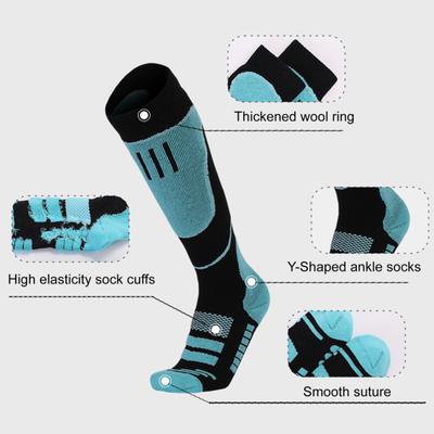 Yousheng Dehnbare Skisocken Herren Damen Kniehoch Thermische Sportsocken Kompression Stoßdämpfung Wintersocken zum Snowboarden Wandern Jagen
