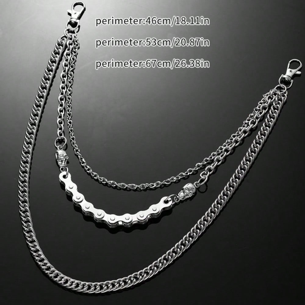 Men's Cool Skull Pants Chain Waist Chain Personalized Locomotive Chain Hip Hop Punk Rock Jeans Chain
