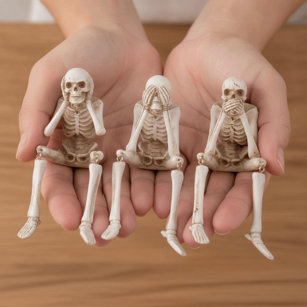 Spooky Atmosphere Halloween Skull Figurines Resin Material Skeleton Decoration Home Decor