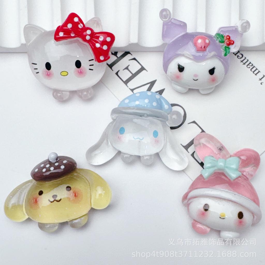 5 Pcs New Cartoon Transparent Animal Head Series Resin Scrapbook Diy Jewelry Party Children Gift Hairpin Accessories A30