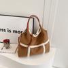 Women Faux Suede Shoulder Bag Lamb Wool Tote Bag Crossbody Bag Large Capacity for Shopping Work