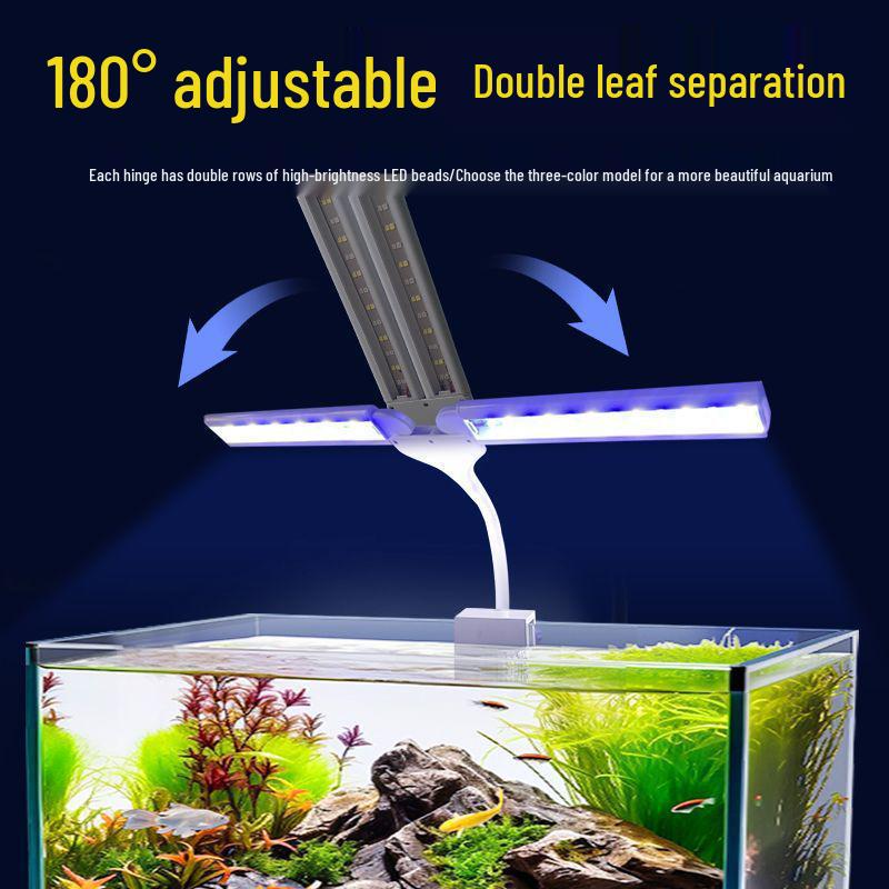 Super Bright Clip-on Full Spectrum LED Aquarium Light, Waterproof and Splashproof, Ideal for Mini Aquariums.