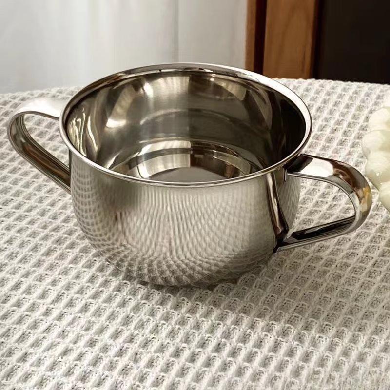 ZISIZ Double-Handled Stainless Steel Bowls for Kids
