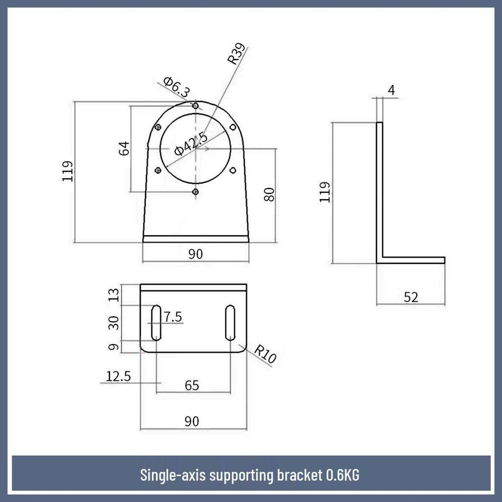 0.6KG-40KG Magnetic Powder Brake and Clutch Bracket, Single/Double Axis