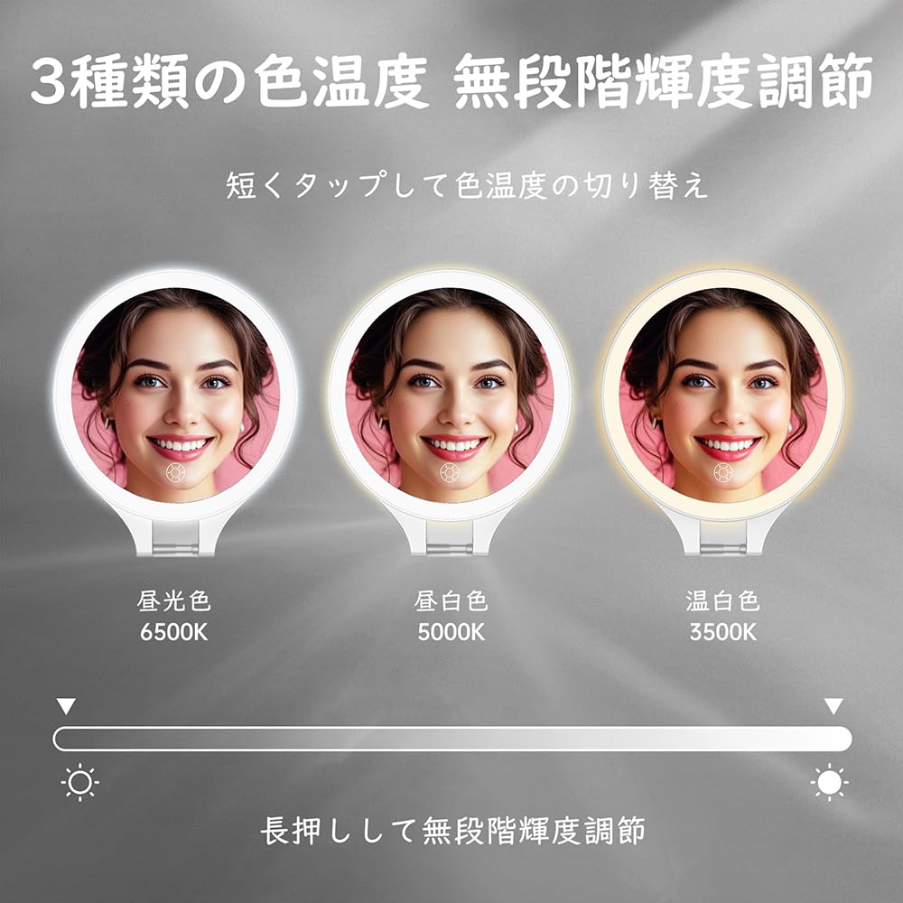 Spiegel mit LED-Licht Luxspire LED-Lichtspiegel Schminkspiegel Handspiegeltyp Schauspielerspiegel Klappbar Tischaufsteller Wandhängend Hollywoodspiegel Make-up