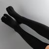 3 Pairs Long Tabi Two Toe Socks Cotton Solid Black White Calf Socks Japanese Anime Kimono Clogs Stockings For Women Men No Heel