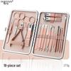 18-Piece Stainless Steel Manicure Tool Set - Nail Clippers & Grooming Tools