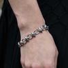Alloy Gothic Spiked Bracelet With Rose Flower Design For Men And Women