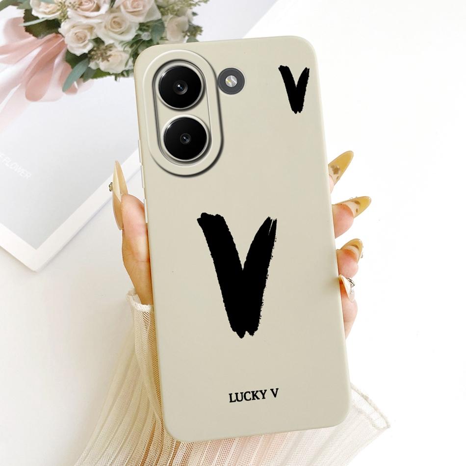For Xiaomi Poco X8 Pro / X8 Pro Max Lucky Initial Letter Phone Case For Poco X8Pro X 8 Pro Max 5G Soft Silicone Cases Bumpers