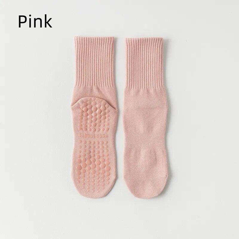 Nya enfärgade yogastrumpor i halvkalv bomull Pilatesstrumpor Halkfria professionella sportstrumpor Danskonditionsträning Golvstrumpor