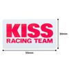 Kijima K1471 Motorradteile KISS Racing Team Aufkleber Weiße Basis/Pinke Schrift S Größe