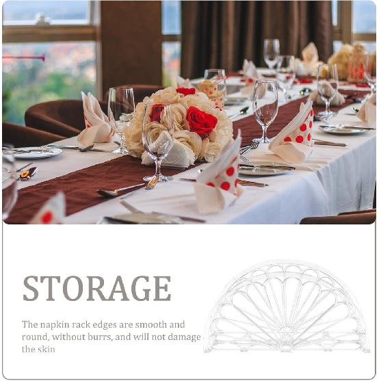 6pcs Clear Napkin Holder Decorative Semicircle Tissue Organizer Stand for Kitchen Dining Table and Stylish Tabletop Napkin Storage