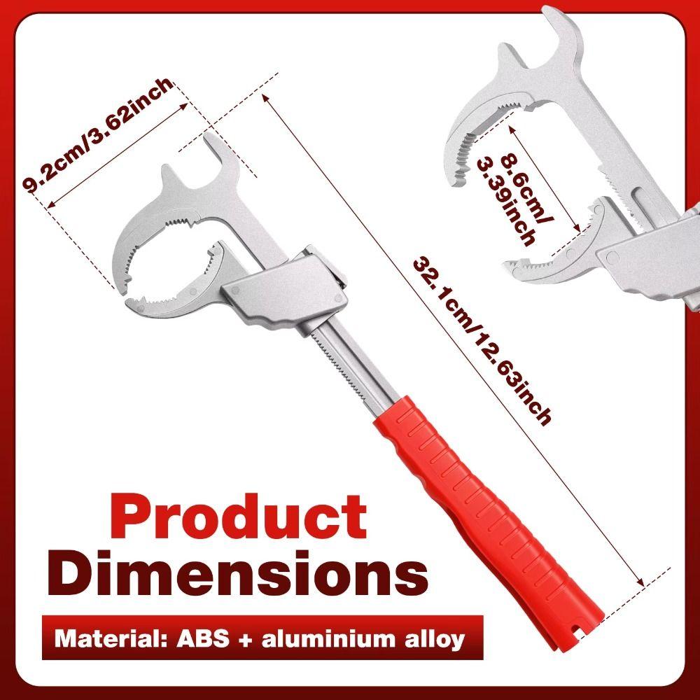 Large Opening Bathroom Spanner Aluminum Zinc Zinc Alloy Plumbing Wrench Faucet Wrench  Sink Installation
