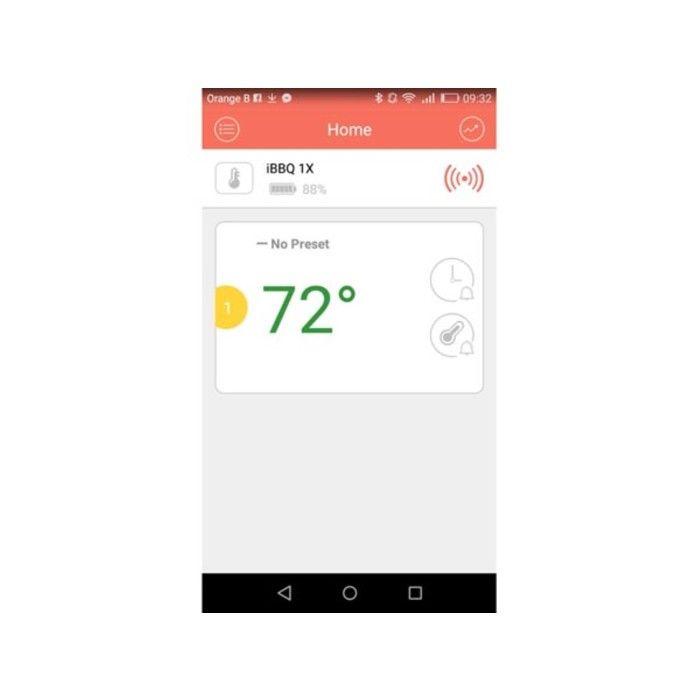 Thermomètre numérique - Easybbq - Sans fil - Application smartphone - Portée 10 m - LED RVB