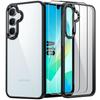 Protective Case - BOOLING - for Samsung Galaxy A16 5G - Transparent Hard Back - 2 Tempered Glasses Included - Black