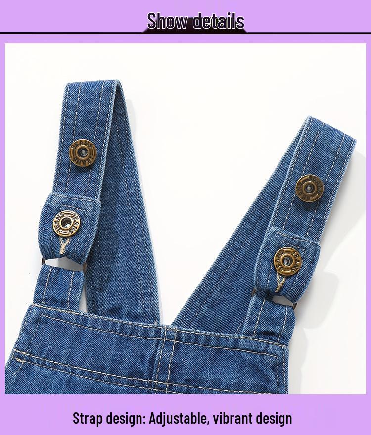 Robe Salopette en Denim d'Automne pour Filles - Style Tendance Européen et Américain pour Enfants