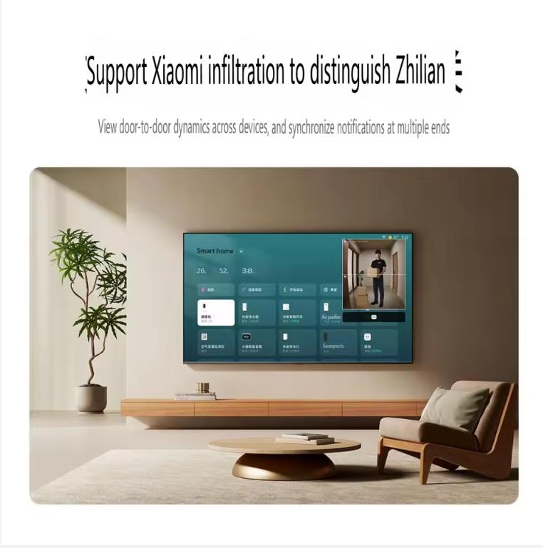 Xiaomi Smarte Türklingel 4 High-Definition Infrarot Dual-Objektiv Smart Home Kabellos Katzenauge Gucklochkamera Funktioniert Für Mi Home App