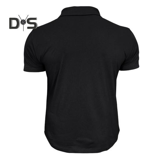 Men's Lapel T-shirt with Chest Pockets Short Sleeve Button-up Collar Tee Solid Color Casual Pullover Tee Shirt for Gym Streetwear